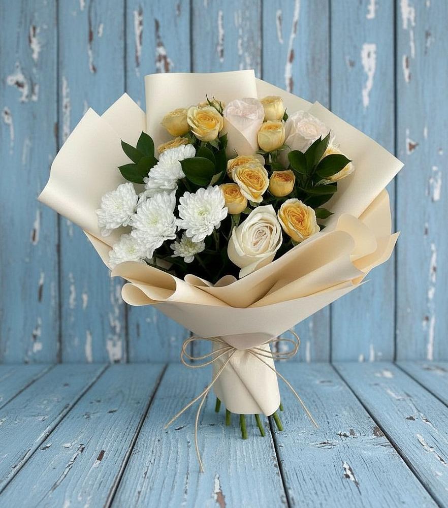 Букет цветов из: Розы и Хризантемы в Советской Ростовской области