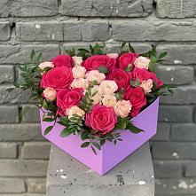 Цветочная композиция из Розы в коробке в Советской Ростовской области