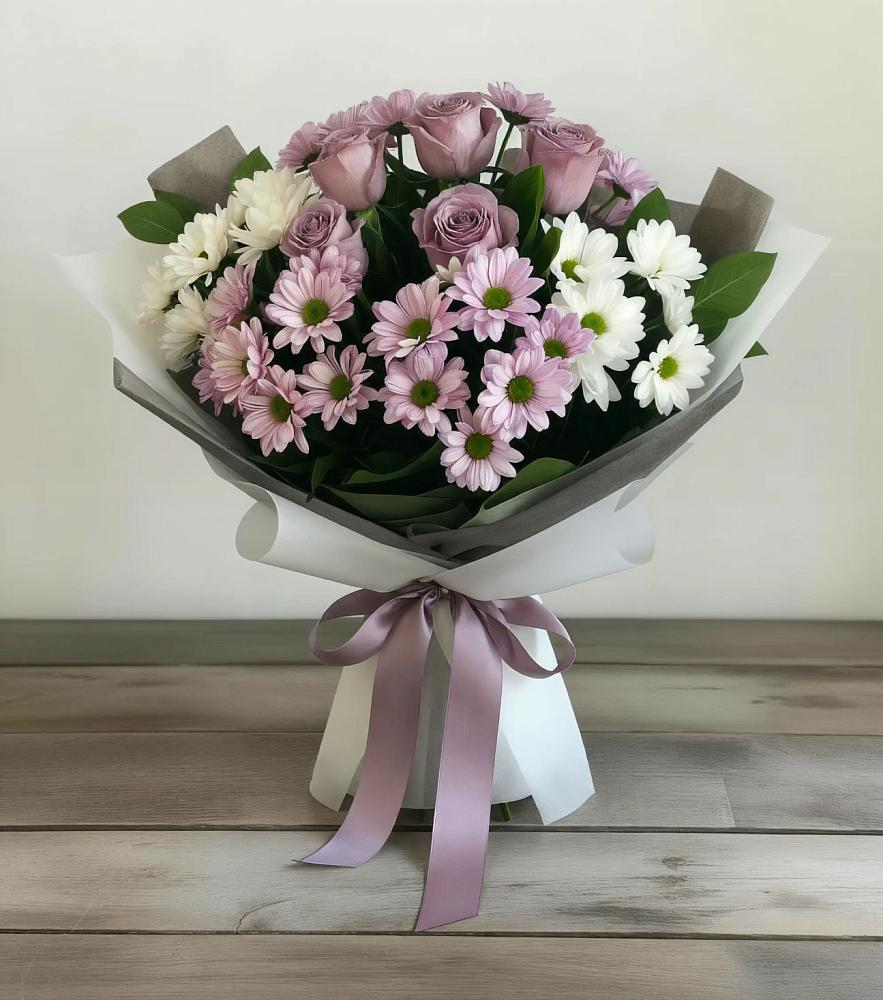 Букет цветов из: Хризантемы и Розы в Советской Ростовской области