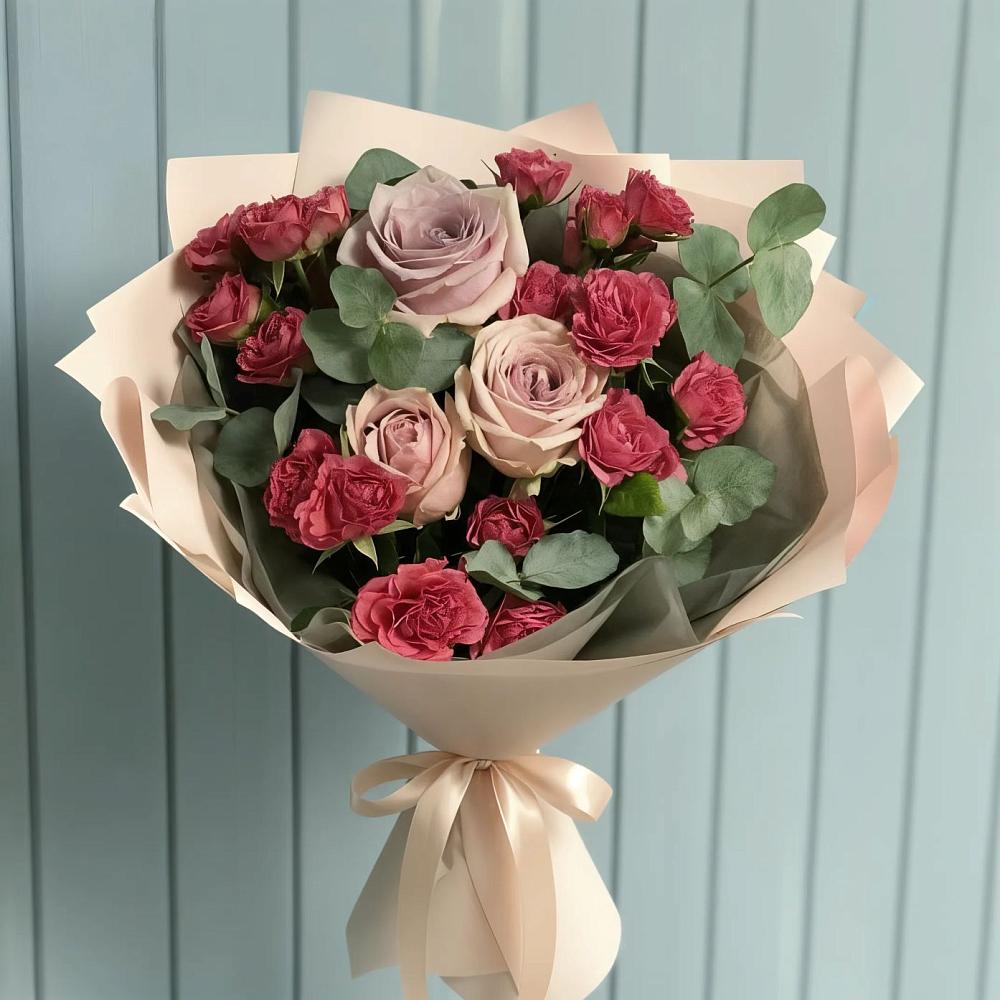 Букет цветов из: Гвоздики и Розы в Советской Ростовской области