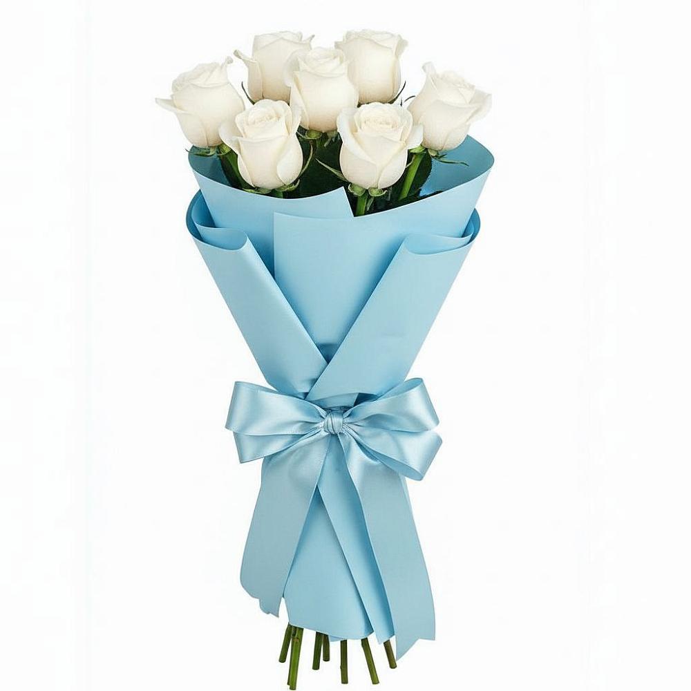 Букет 7 белых роз Проуд в Советской Ростовской области