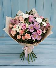 Букет цветов из:  Хризантемы, Розы и Альстромерии #REPLACE_PRED# Советской Ростовской области