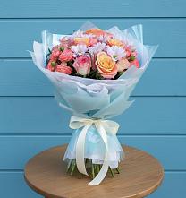 Букет цветов из:  Хризантемы и Розы в Советской Ростовской области