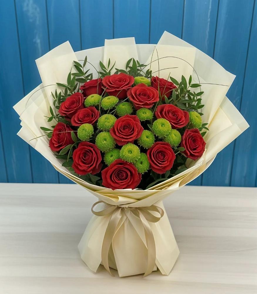 Букет цветов из: Розы и Хризантемы в Советской Ростовской области